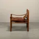 Arne Norell Sirocco Safari Lounge Chair in stained Ash and Brown Leather