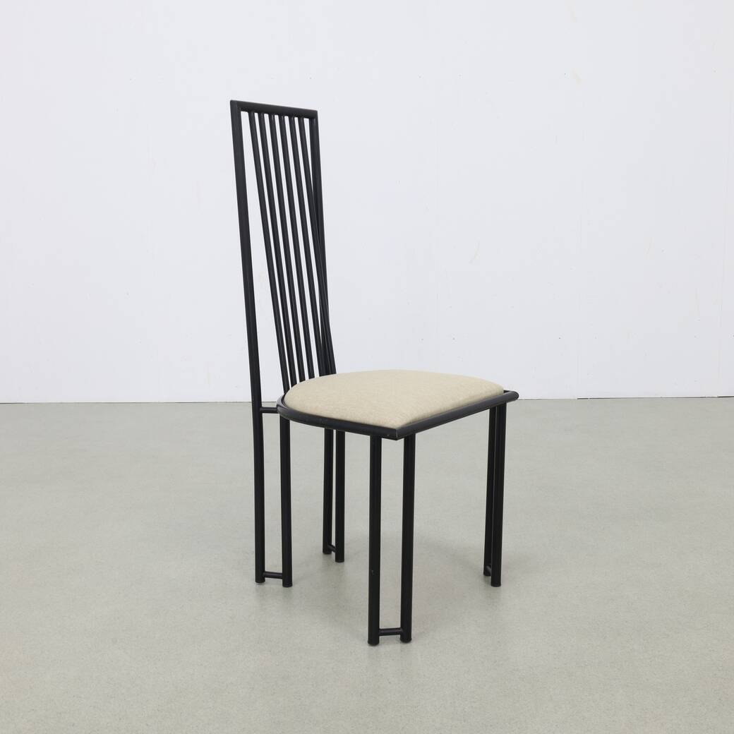 6x Postmodern Dining Chair, 1980s NEW upholstery