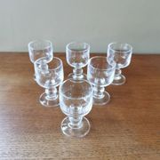 6 vintage crystal liqueur glasses
