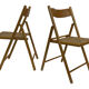 Set of four vintage folding chairs with webbing and wood 1970s