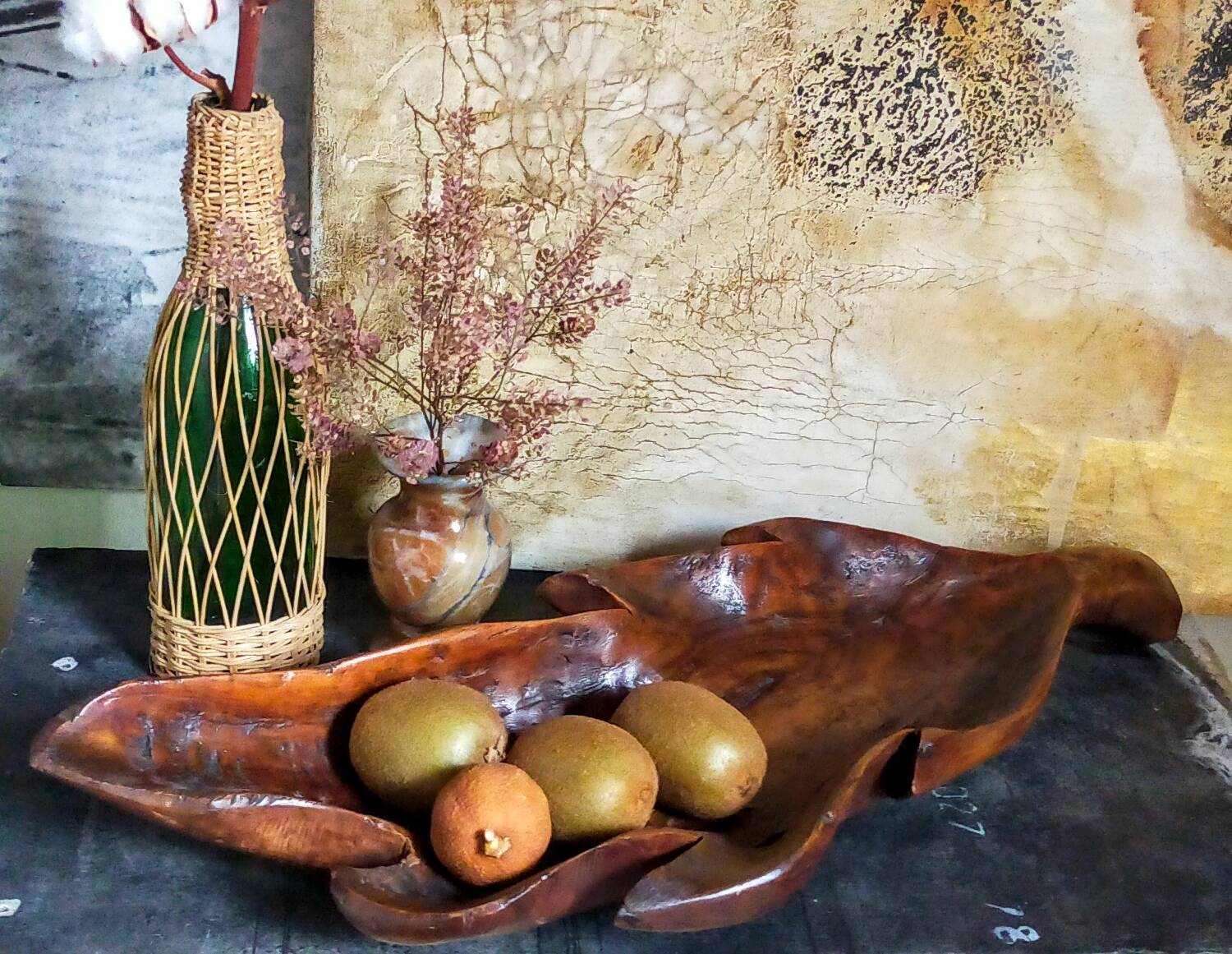 Antique XXL carved solid wood leaf cutter