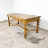 Antique pine and oak writing desk table