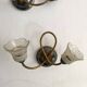 Pair of Art Deco double tulip wall lights