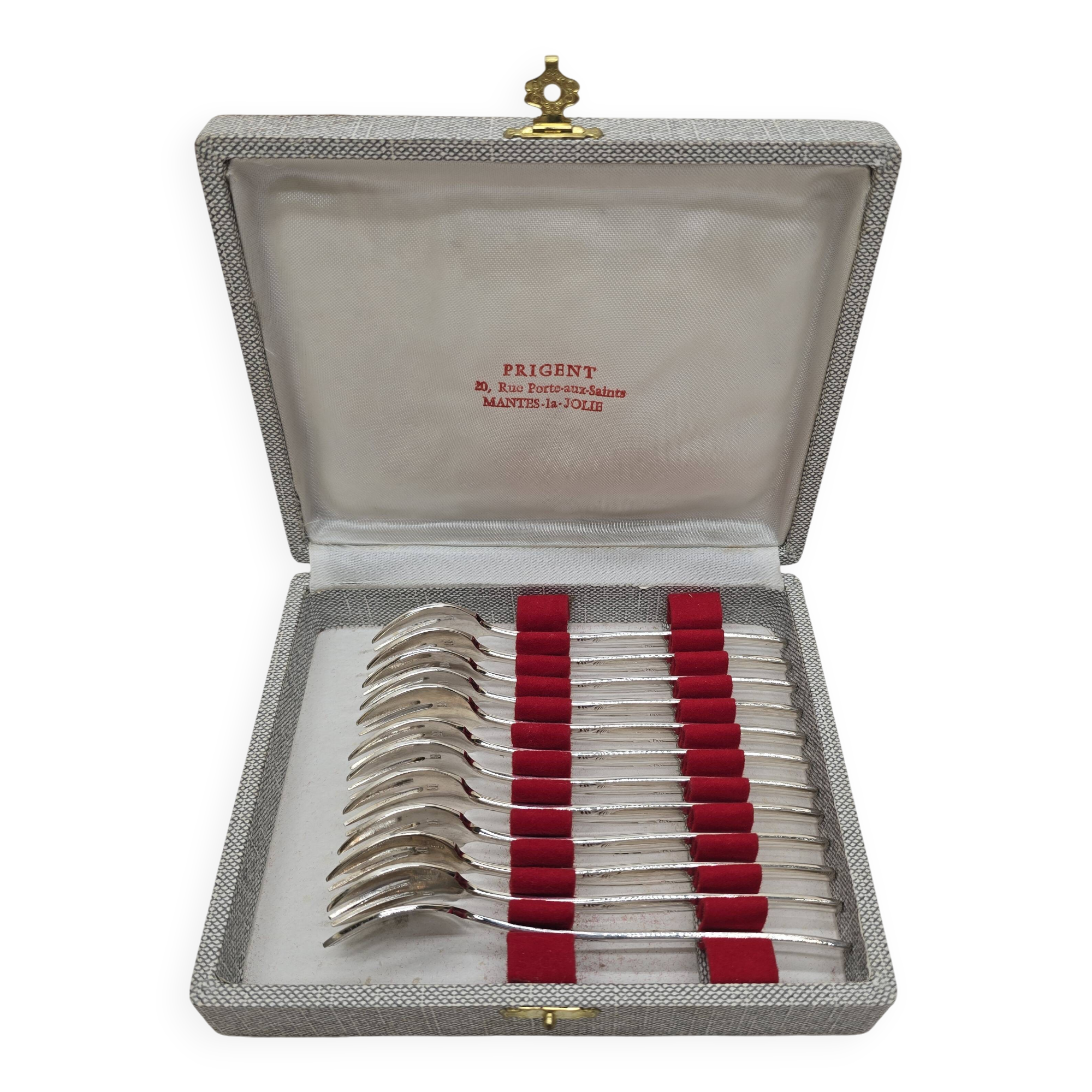 Set of 12 silver-plated dessert forks
