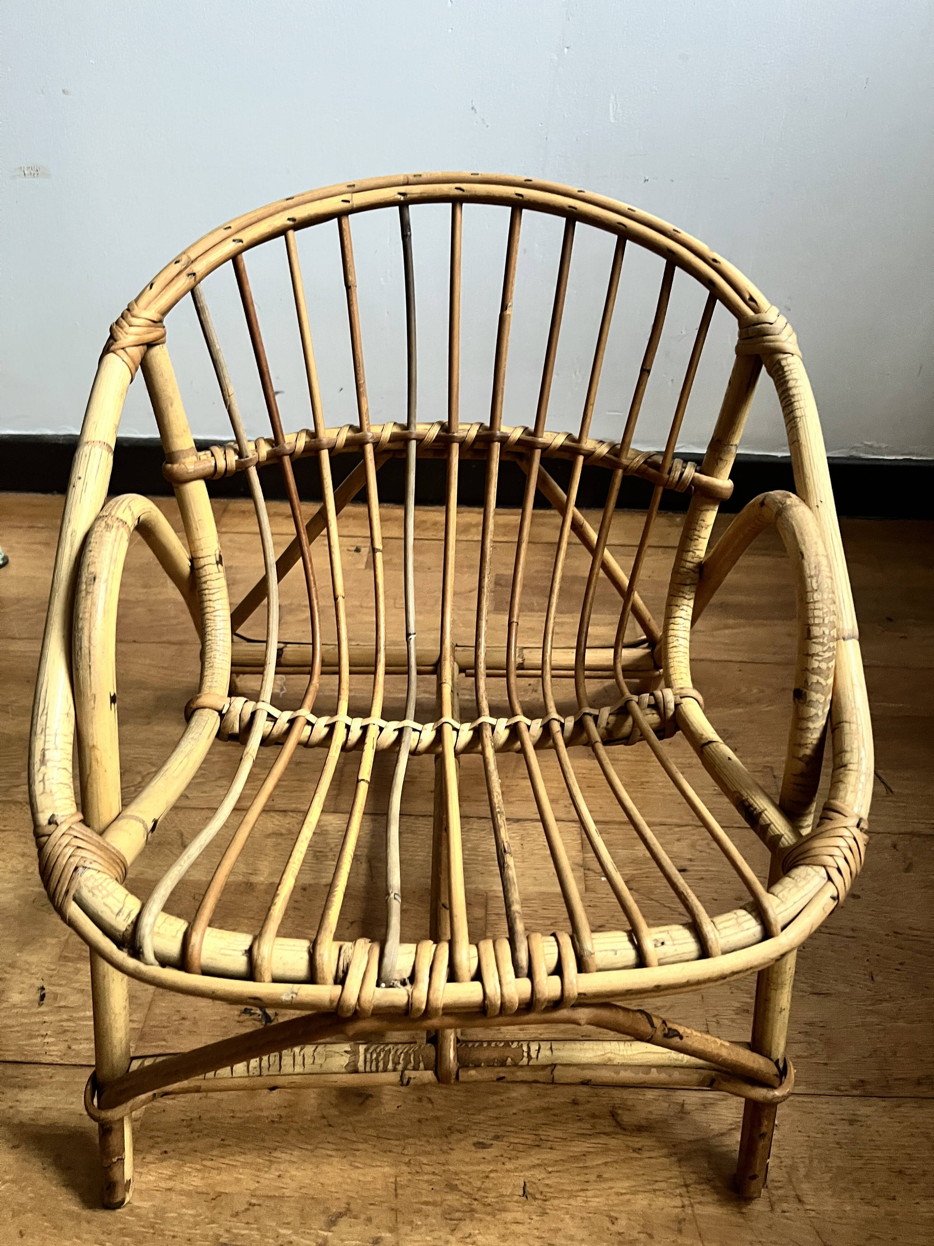 Fauteuil rotin enfant