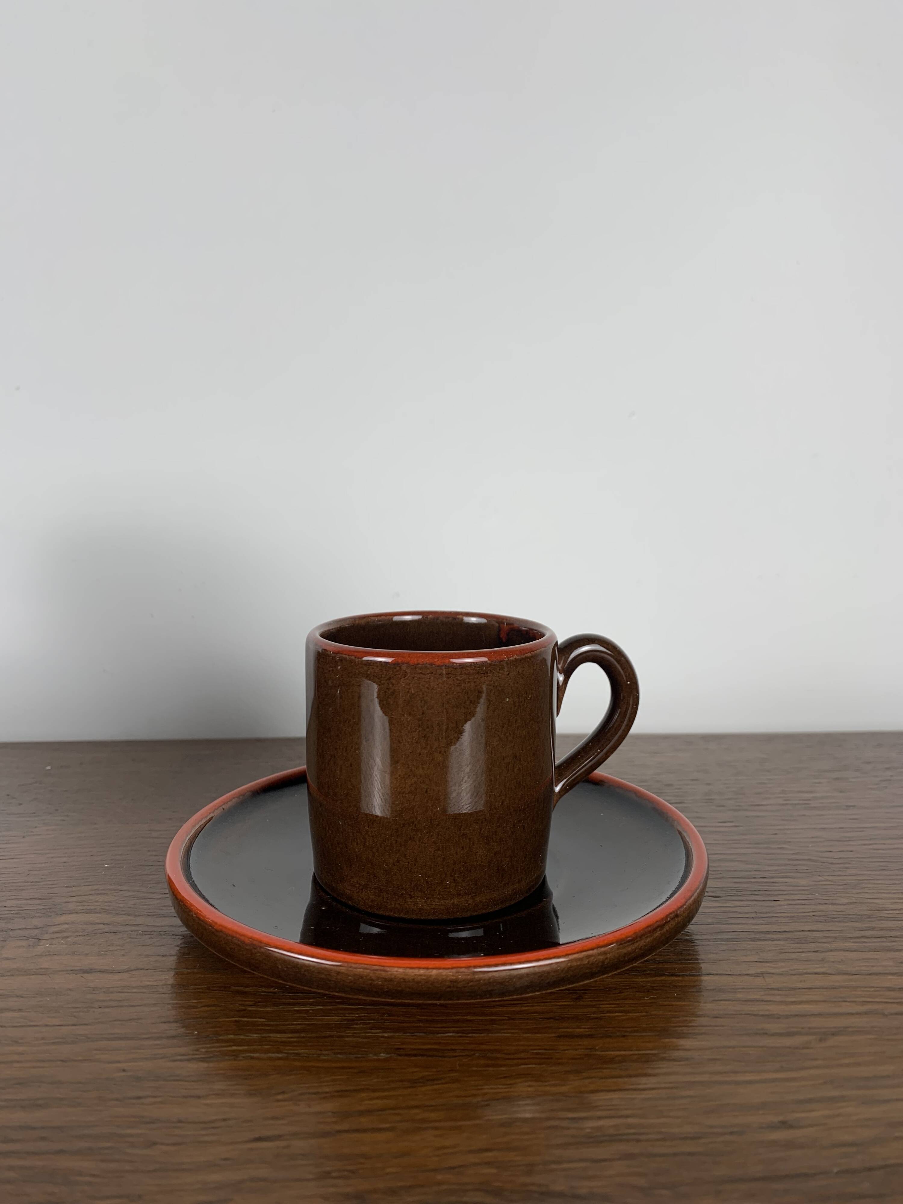 6 coffee cups with saucers, Toreboda Sweden, 1960