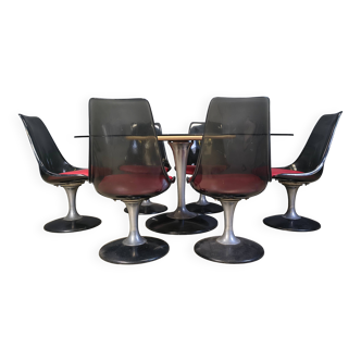 Ensemble de salle à manger de l'ère spatiale par Chromcraft, années 1970.