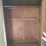 Pitch pine mirrored wardrobe bonnetiere wardrobe