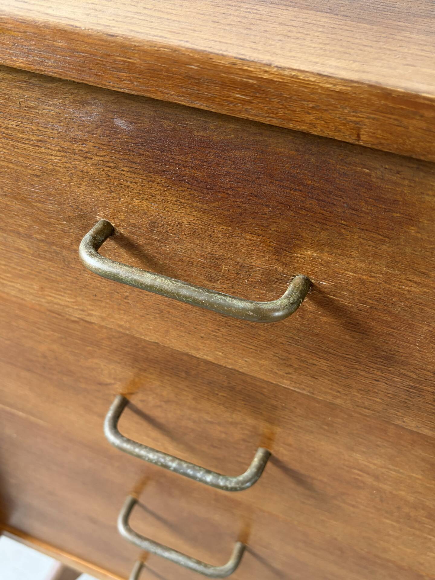 Vintage oak commode from the 1960s.