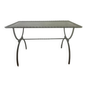 Coffee table wrought iron and brass 1950