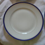 8 plates in Limoges porcelain gold and ultramarine blue fillets