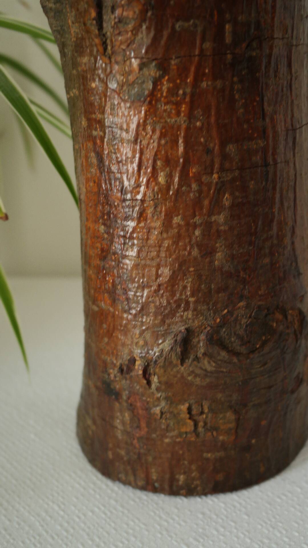 Primitive vintage wooden vase