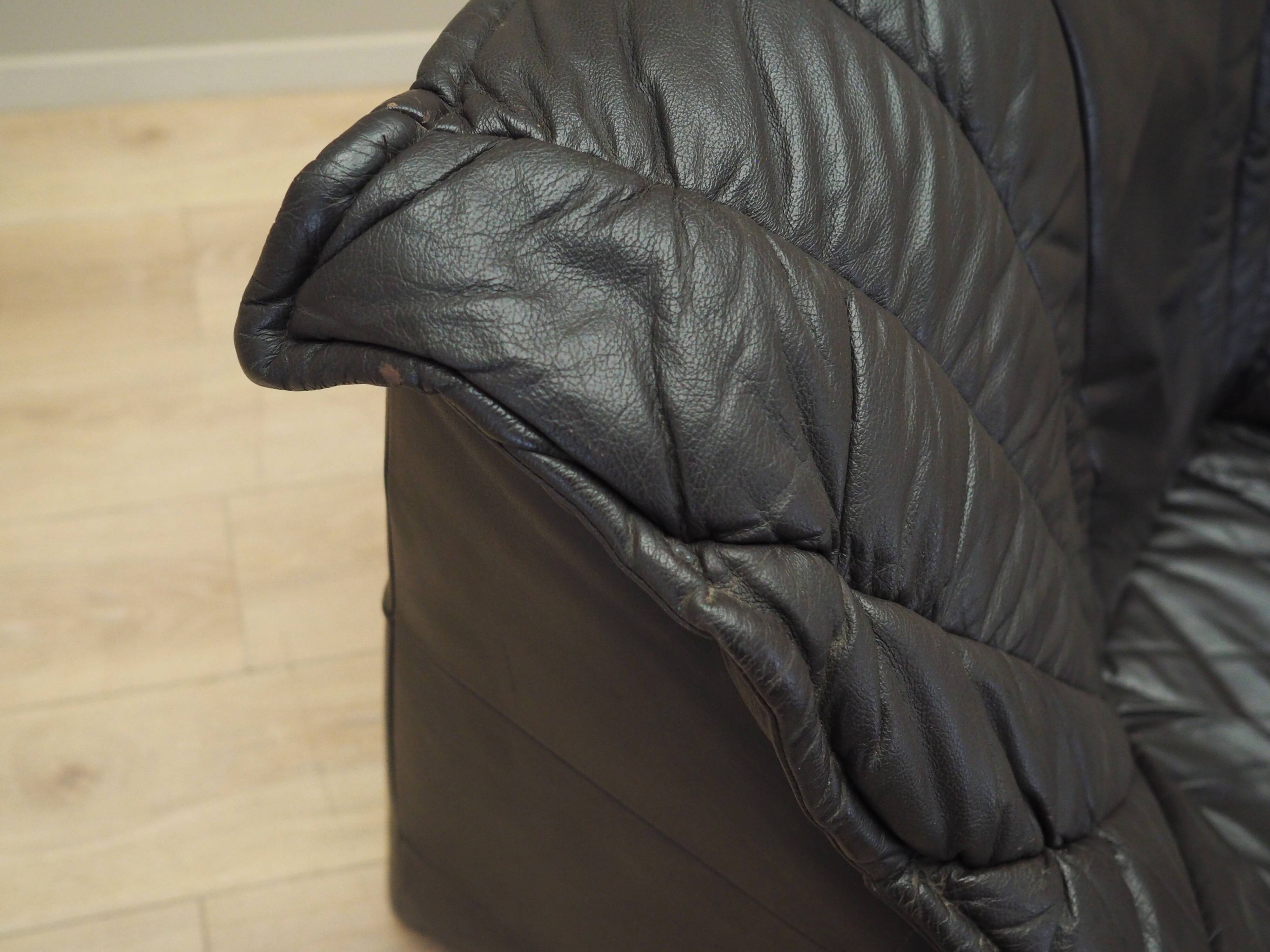 Leather armchair, Italian design, 1960s, production: Italy