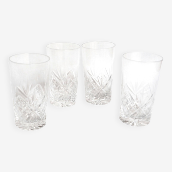 4 crystal whiskey glasses