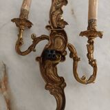 Wall lamp 3 candlestick candlesticks in electrified brass