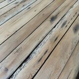 Large raw wood dining table