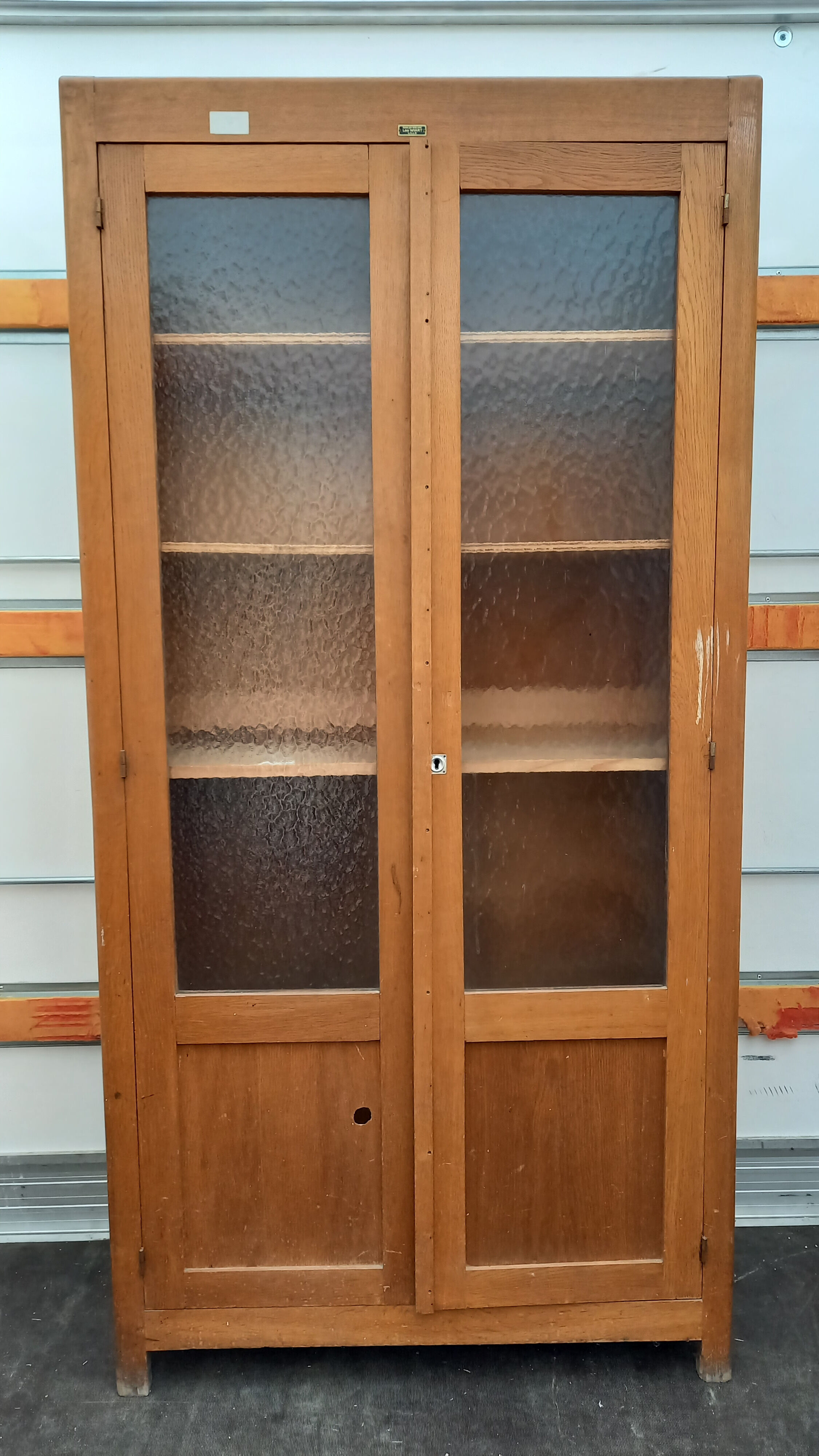Glazed school wardrobe/bookcase - Vintage