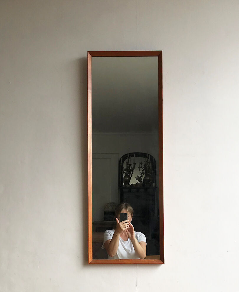 Rectangular teak mirror - 1960/70