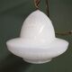 Early 20th century art deco wall lamp with brass bracket and opaline glass shade