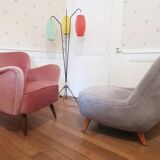 50s 60s armchair pink velvet
