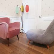 50s 60s armchair pink velvet