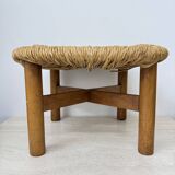 Italian Rush Stool by Lorenzo Forges Davanzati, 1960s