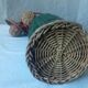 Bottle scoubidou and wicker years 1970 vintage