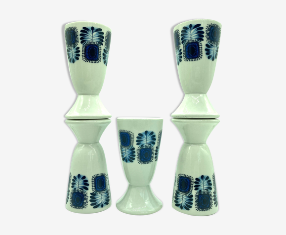 Série de 5 mazagrans ou tasses en porcelaine de Limoges