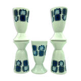 Series of 5 mazagrans or porcelain cups from Limoges