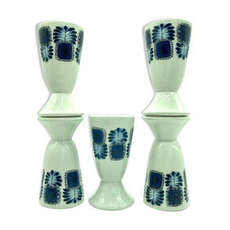 Série de 5 mazagrans ou tasses en porcelaine de Limoges