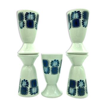 Série de 5 mazagrans ou tasses en porcelaine de Limoges