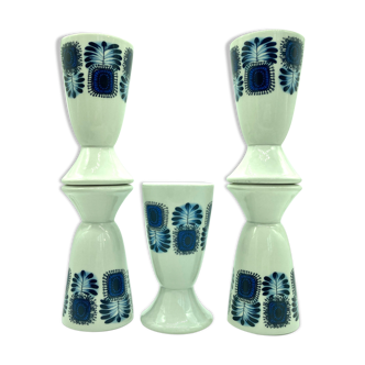 Series of 5 mazagrans or porcelain cups from Limoges