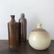 Artisanal ceramic ball vase lamp base, Laroquebrou pottery