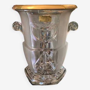 Champagne bucket art deco vase crystal and gold