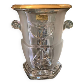 Champagne bucket art deco vase crystal and gold