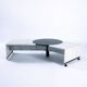 Table basse réglable en marbre noir et blanc italien, années 1980