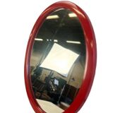 Vintage space age mirror in orange red