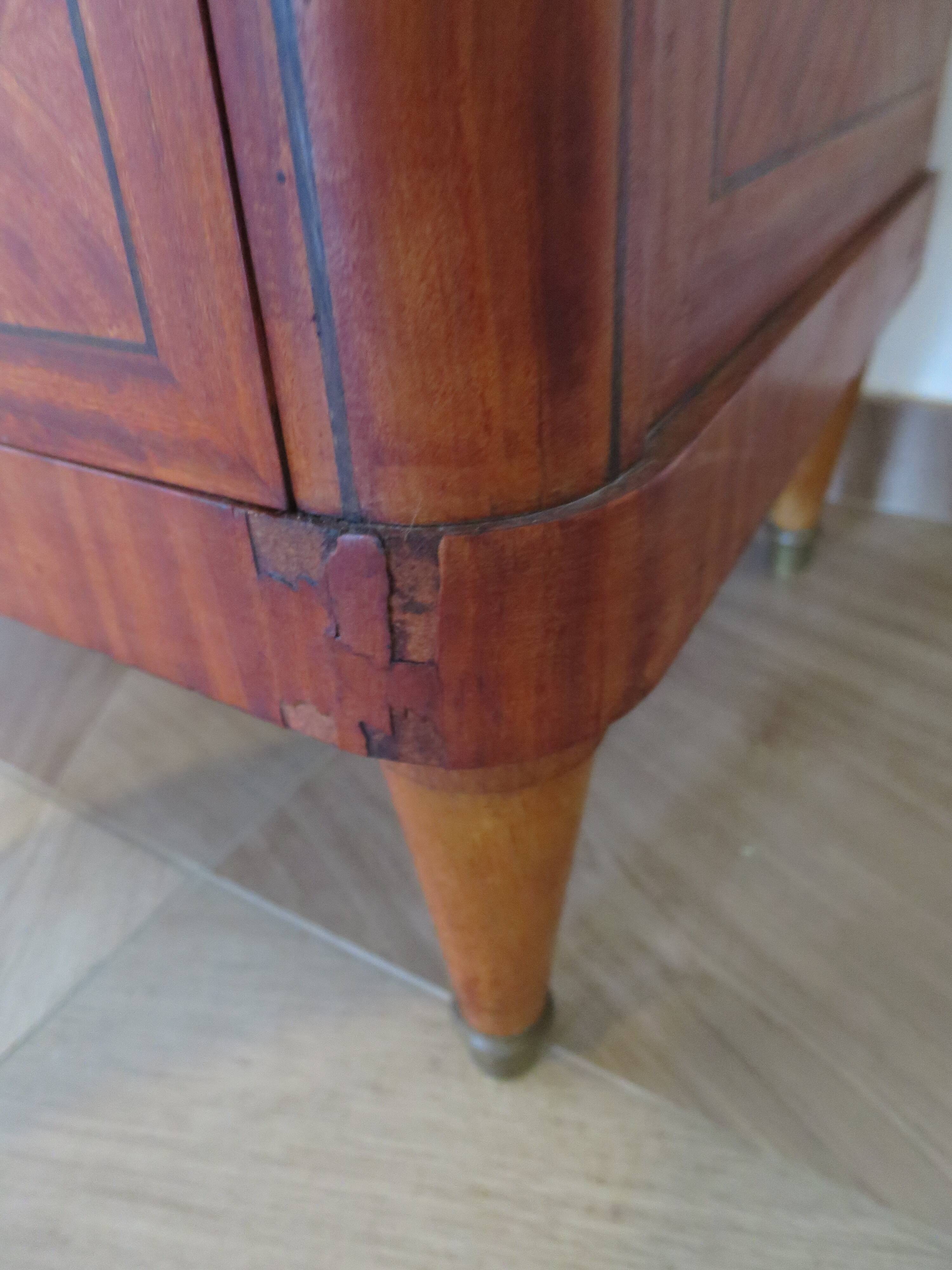 Louis XVI chest of drawers - Bronze - Butterfly wood veneer marquetry - 1930