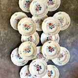 6 flat plates in Digoin Sarreguemines earthenware, "Yann" service