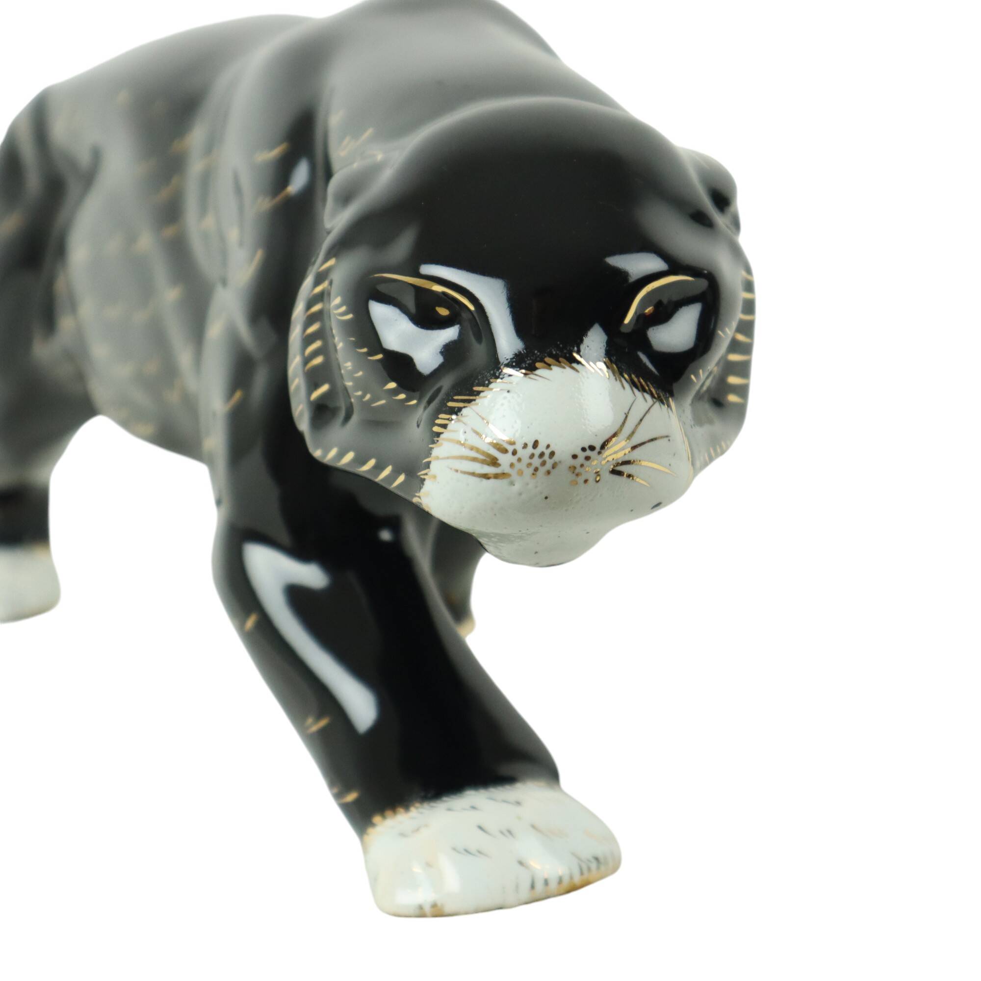 Art Deco Style Panther Ceramics Hubert Bequet Quaregnon