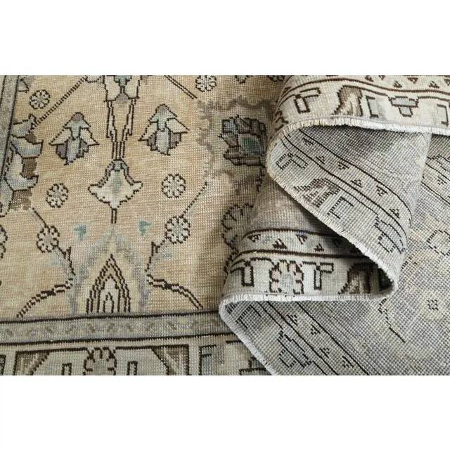 1970s Vintage Persian Handmade Wool Cotton Brown Area Rug 291x370