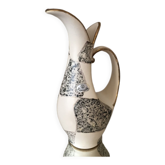 Jug or soliflore ü keramik vintage 1960 1970 white black/grey