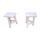 Pair of tripod stools raw wood
