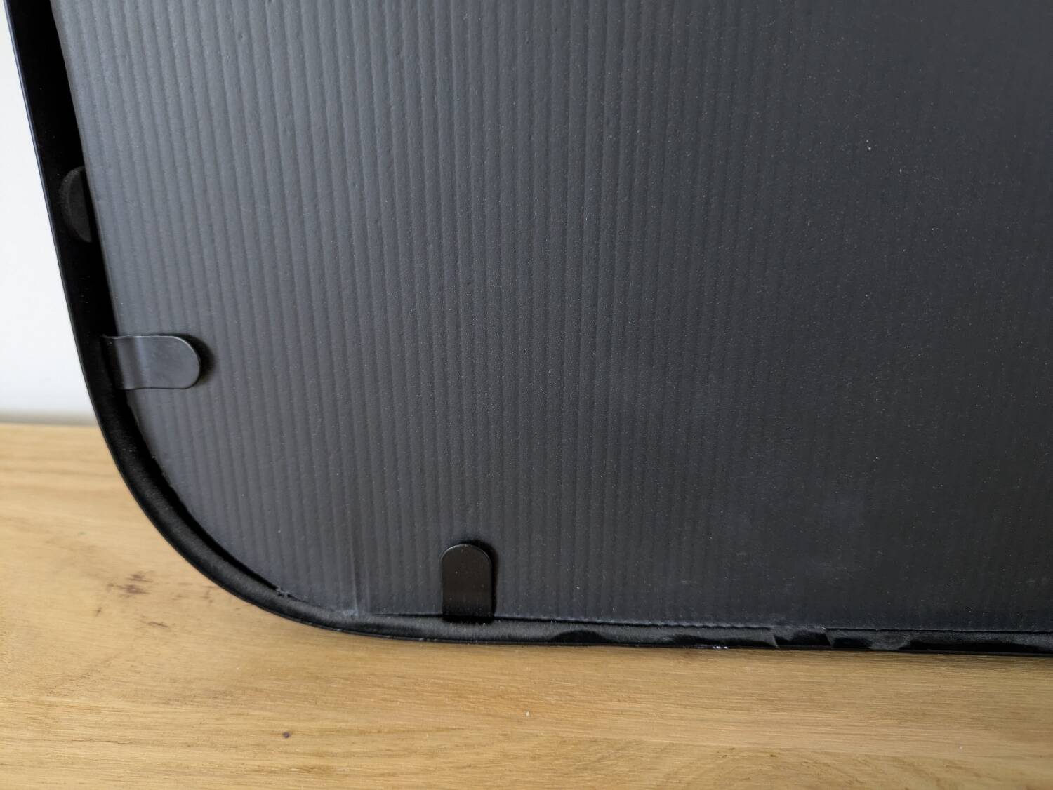 Black metal square mirror, industrial style