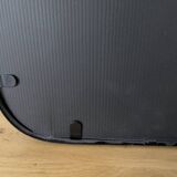 Black metal square mirror, industrial style