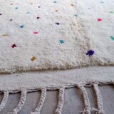 Berber carpet Blessed Ouarain with multicolored and white polka dots in wool