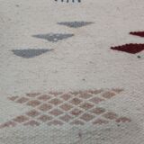 Tapis blanc à motifs berbères multicolores fait main