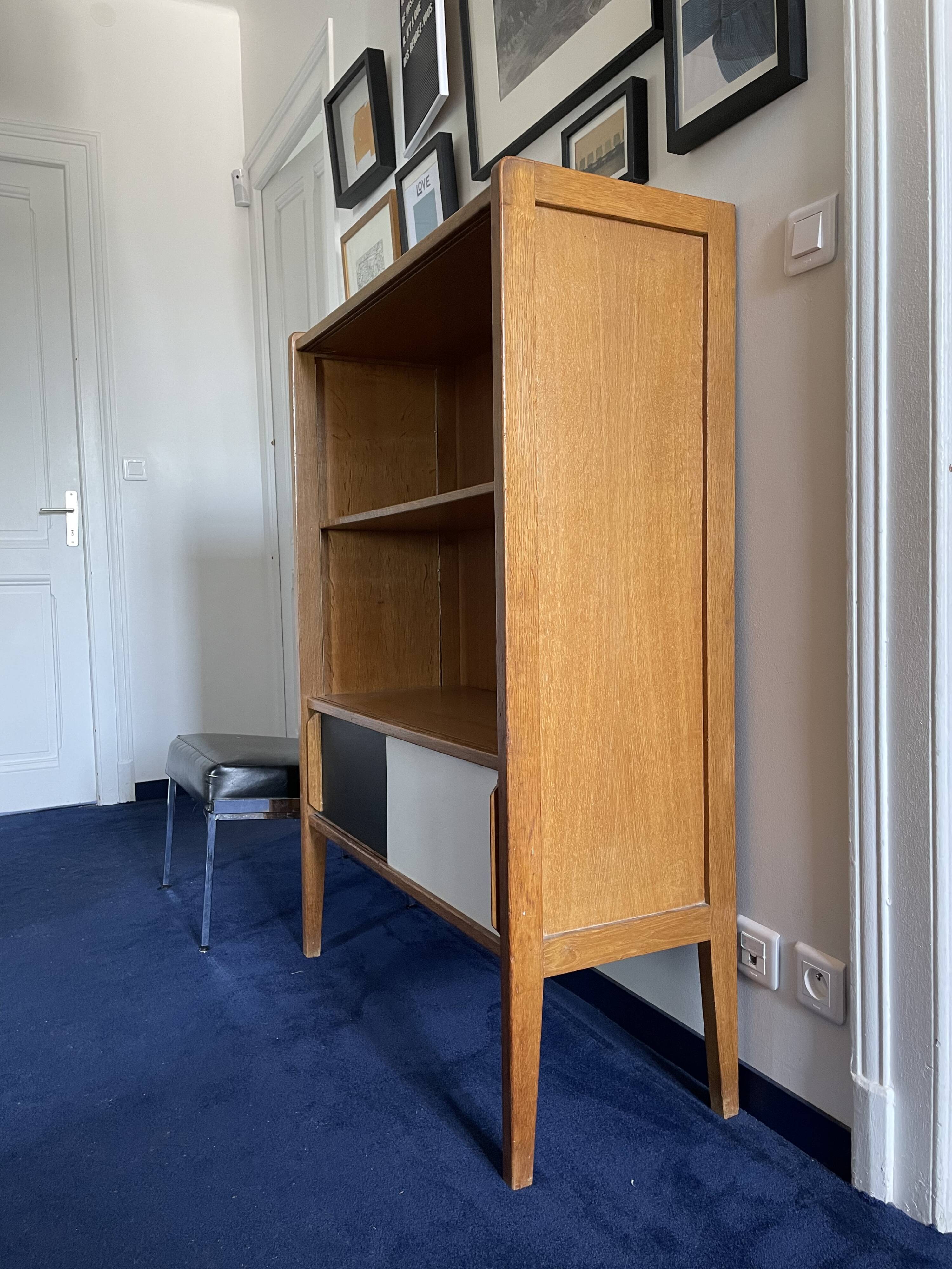 Scandinavian vintage library storage cabinet
