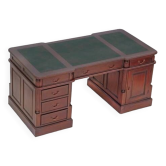 Bureau style anglais victorien en acajou massif 180 cm