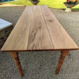 Table de drapier en chêne massif doré 230x73cm deux tiroirs